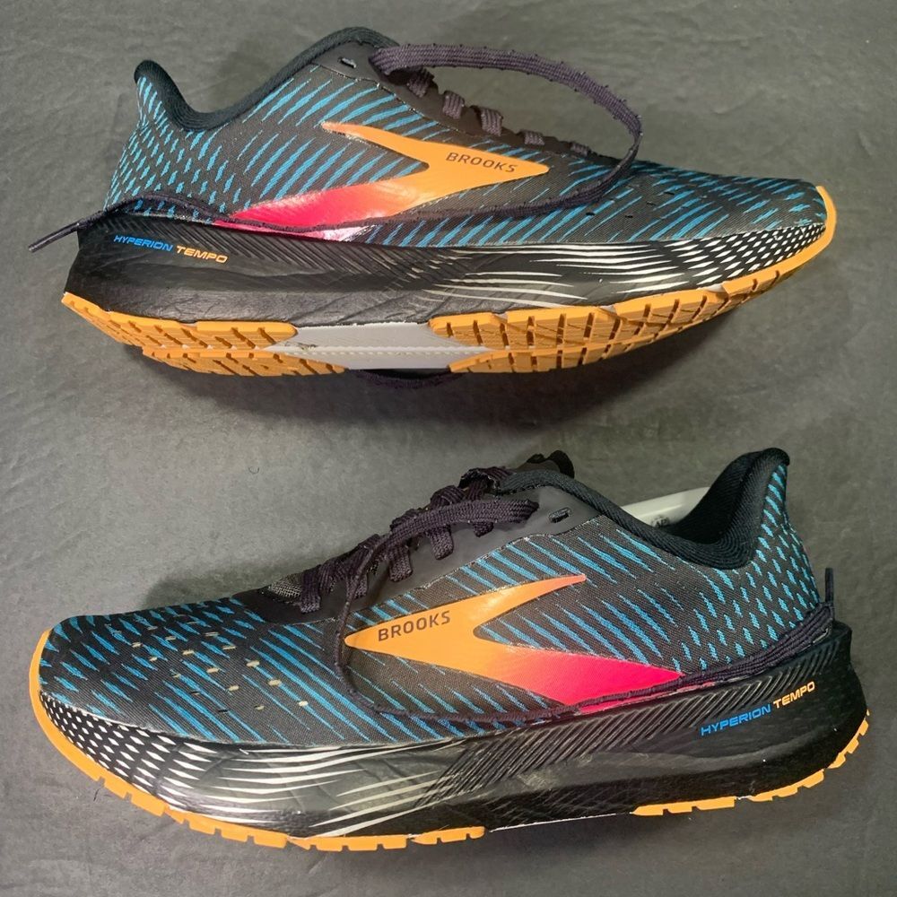 Brooks Hyperion Women's Tempo Black Blue Running Walking Sneakers Shoe Size 6.5